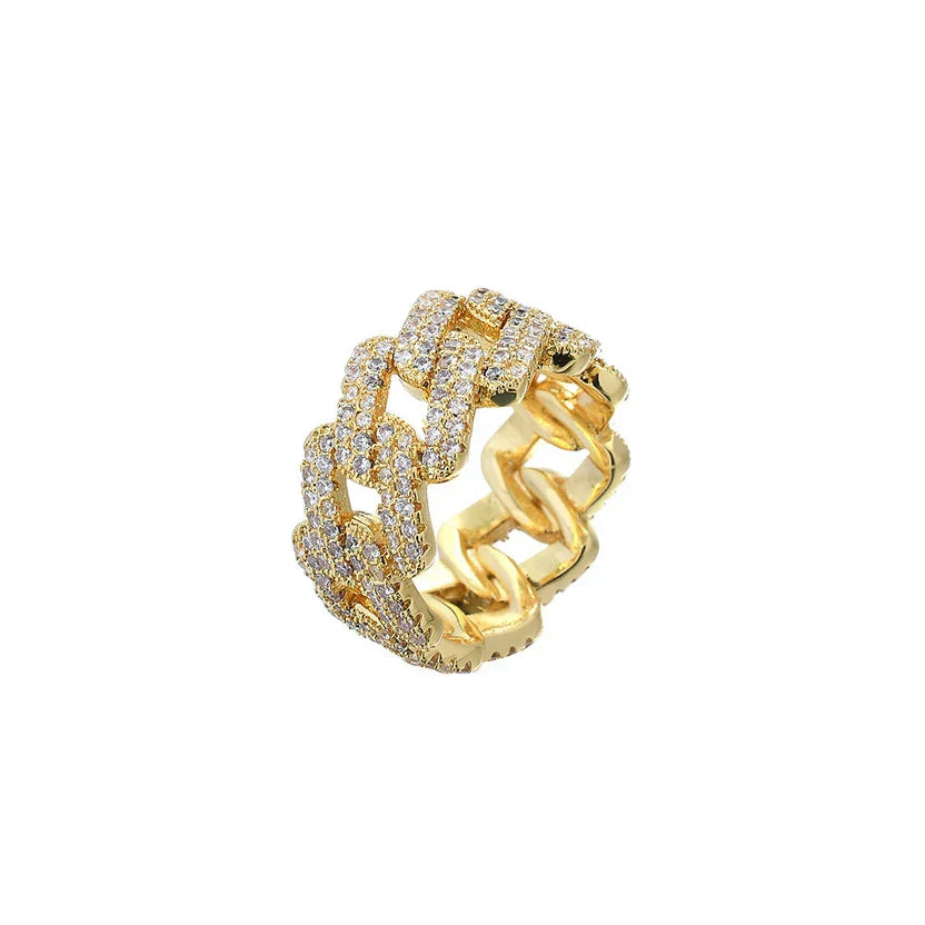 Elegant Gold and Silver Ring with Embedded Zirconia