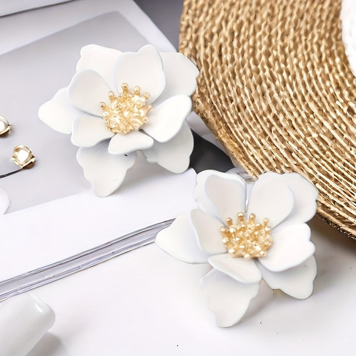 Vibrant Frosted Floral Earrings