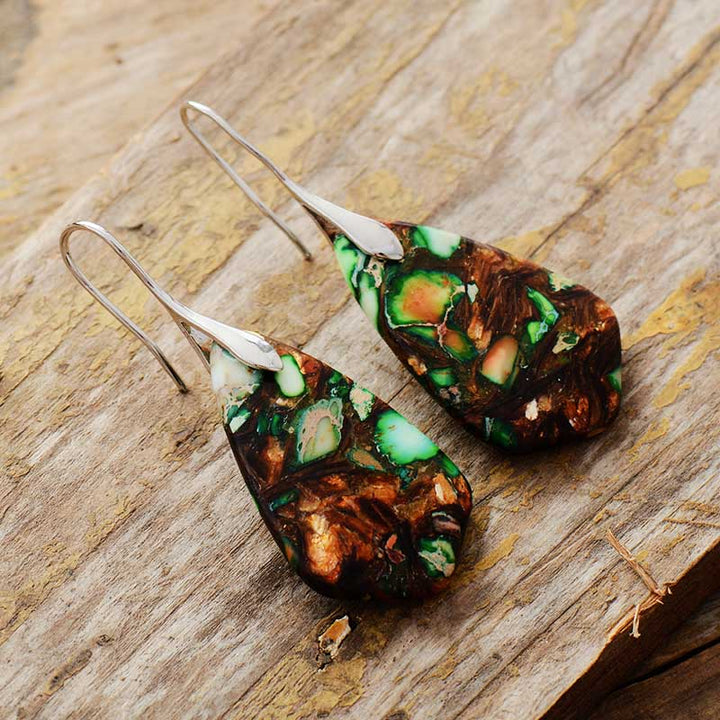 Geometric Jasper Dangle Earrings