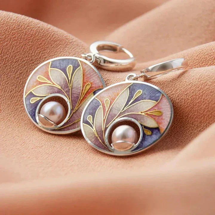 Acrylic Earrings Adorned with Pearls