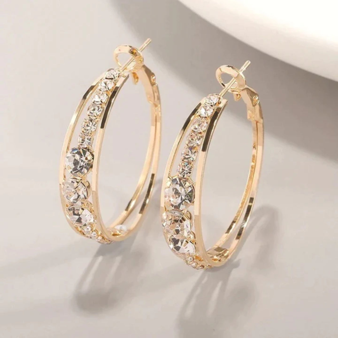 Stylish Sparkling Hoop Earrings