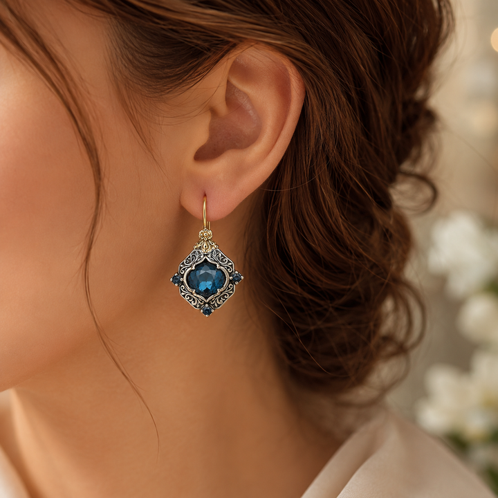 Elegant Blue Crystal Earrings