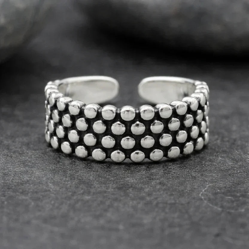 Vintage Polka Dot Ring in Sterling Silver