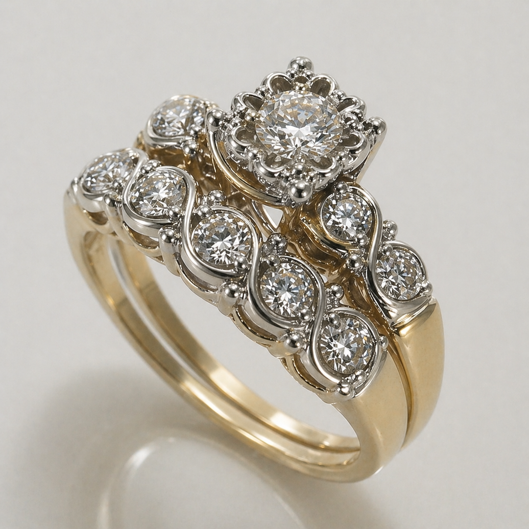 Retro Golden Glitter Ring