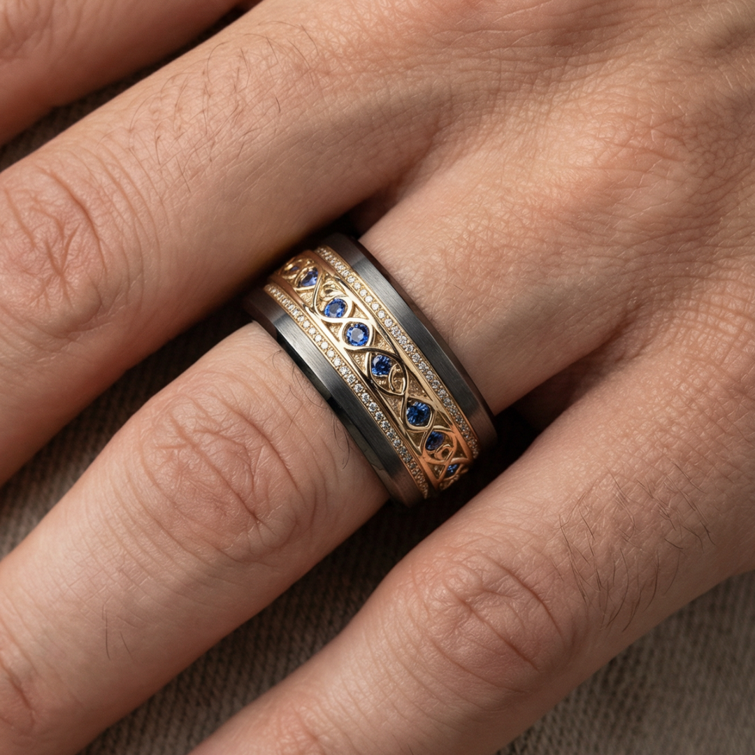 Retro Golden Infinity Ring