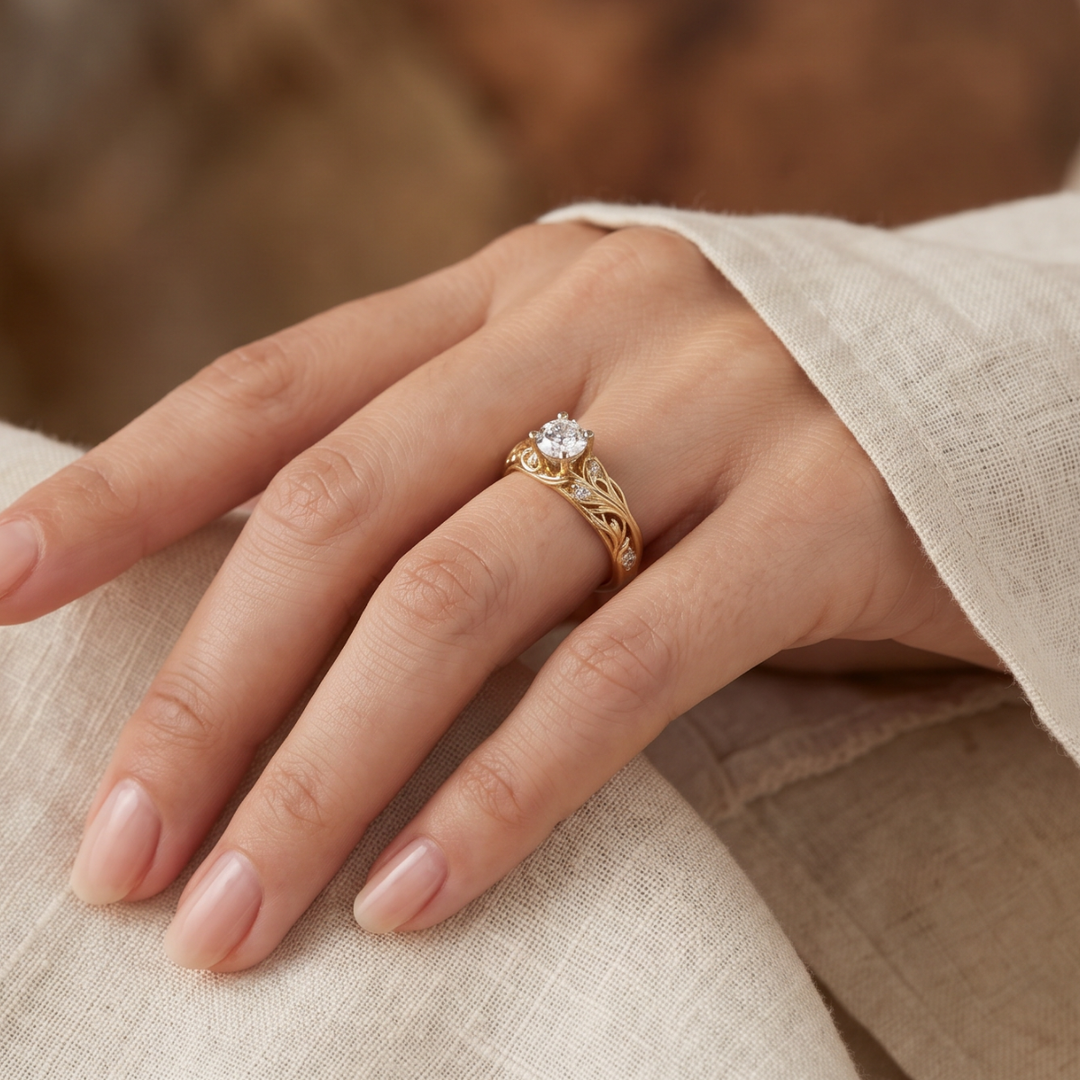 Sophisticated Exotic Zirconia Ring
