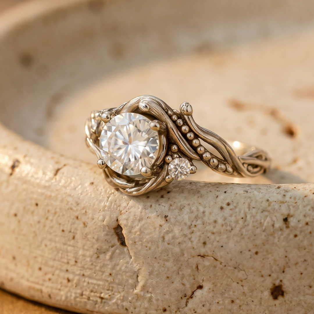 Sophisticated Silver Branch Zirconia Ring
