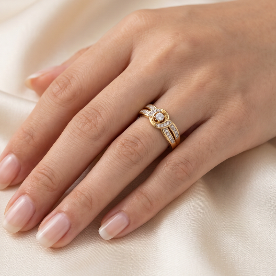 Timeless Gold Infinity Crystal Ring