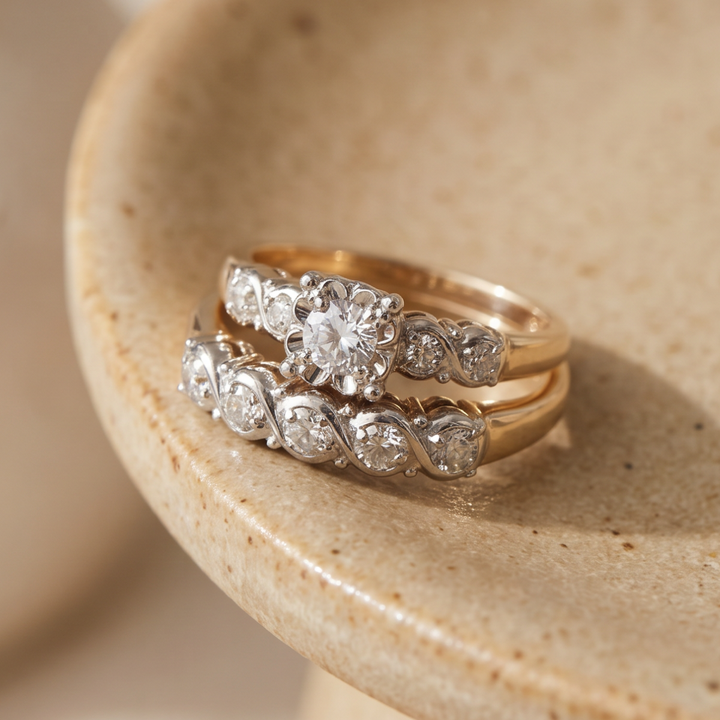 Retro Glittering Gold Ring