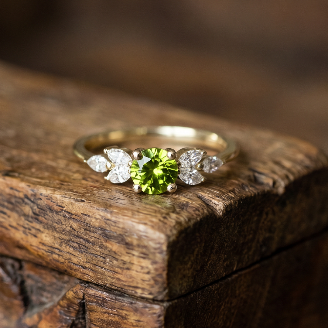Vintage Zirconia Olive Ring