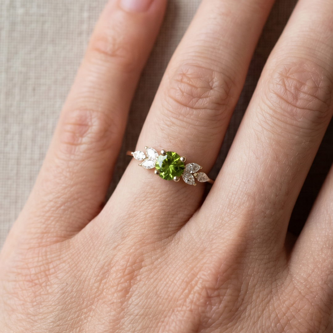 Vintage Zirconia Olive Ring