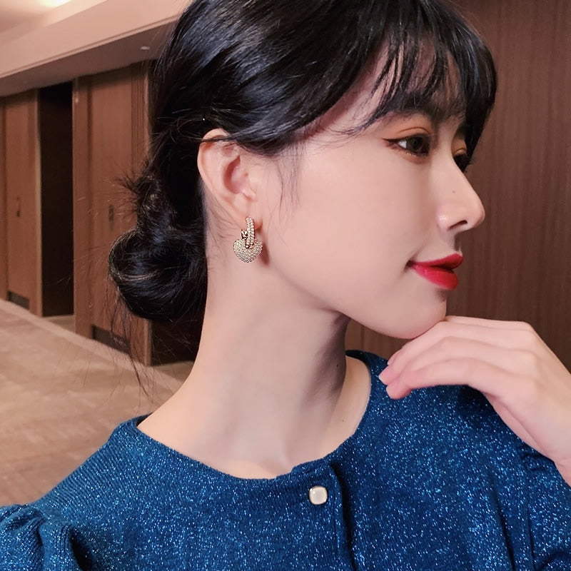 Heart-Shaped Pearl Earrings