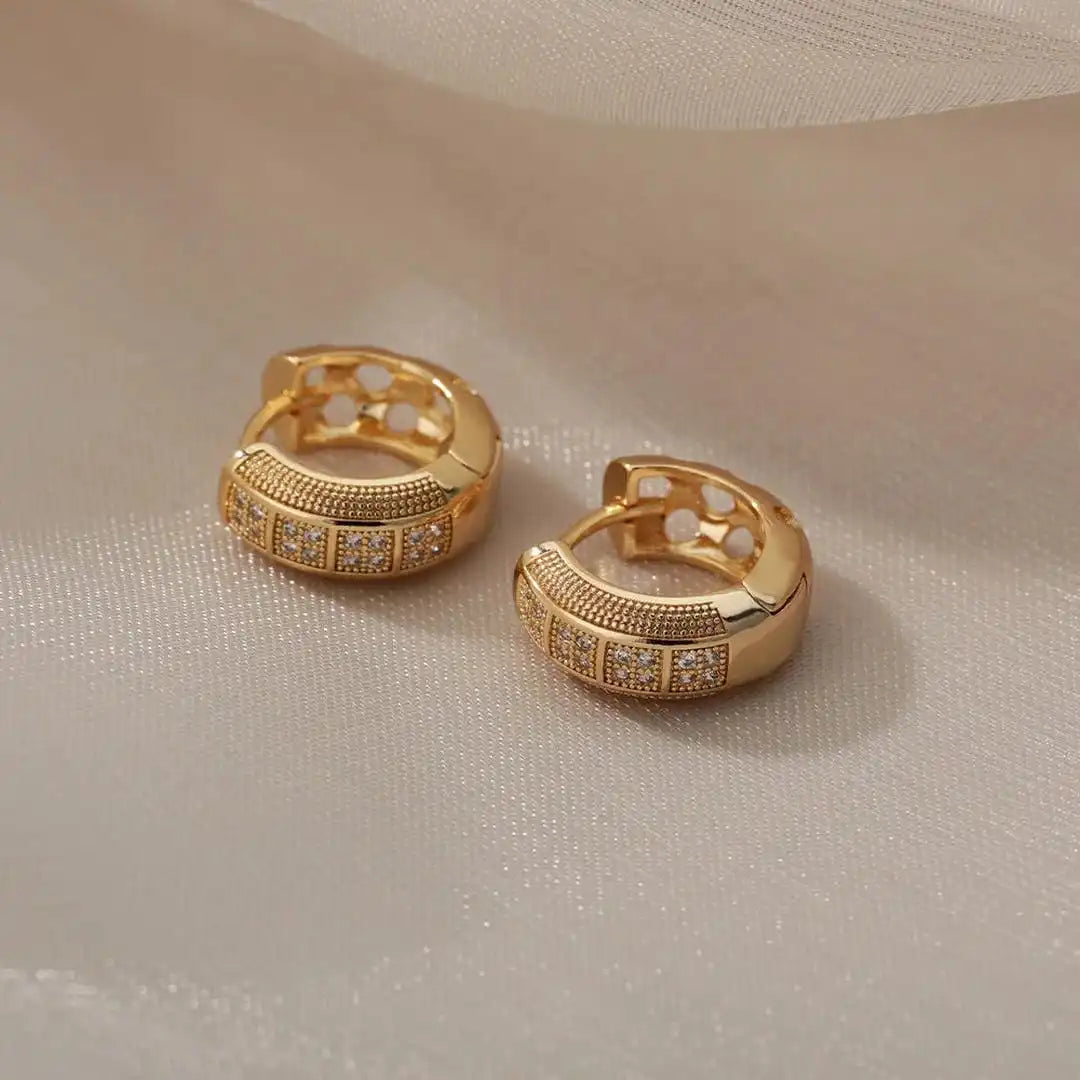 Timeless Hoop Earrings with Cubic Zirconia Accents