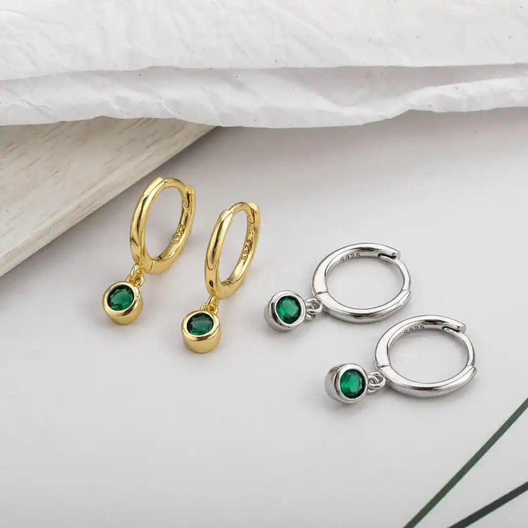 Shimmering Green Zircon Earrings