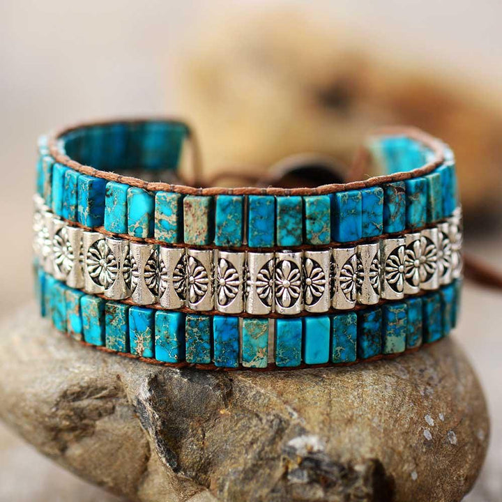 Lotus Boho Chic Wrap Bracelet