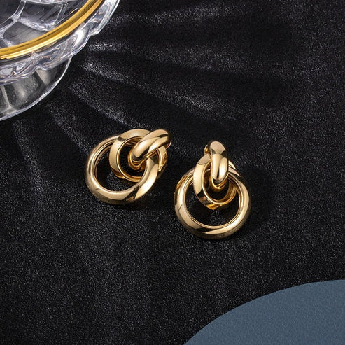 Opulent Golden Earrings