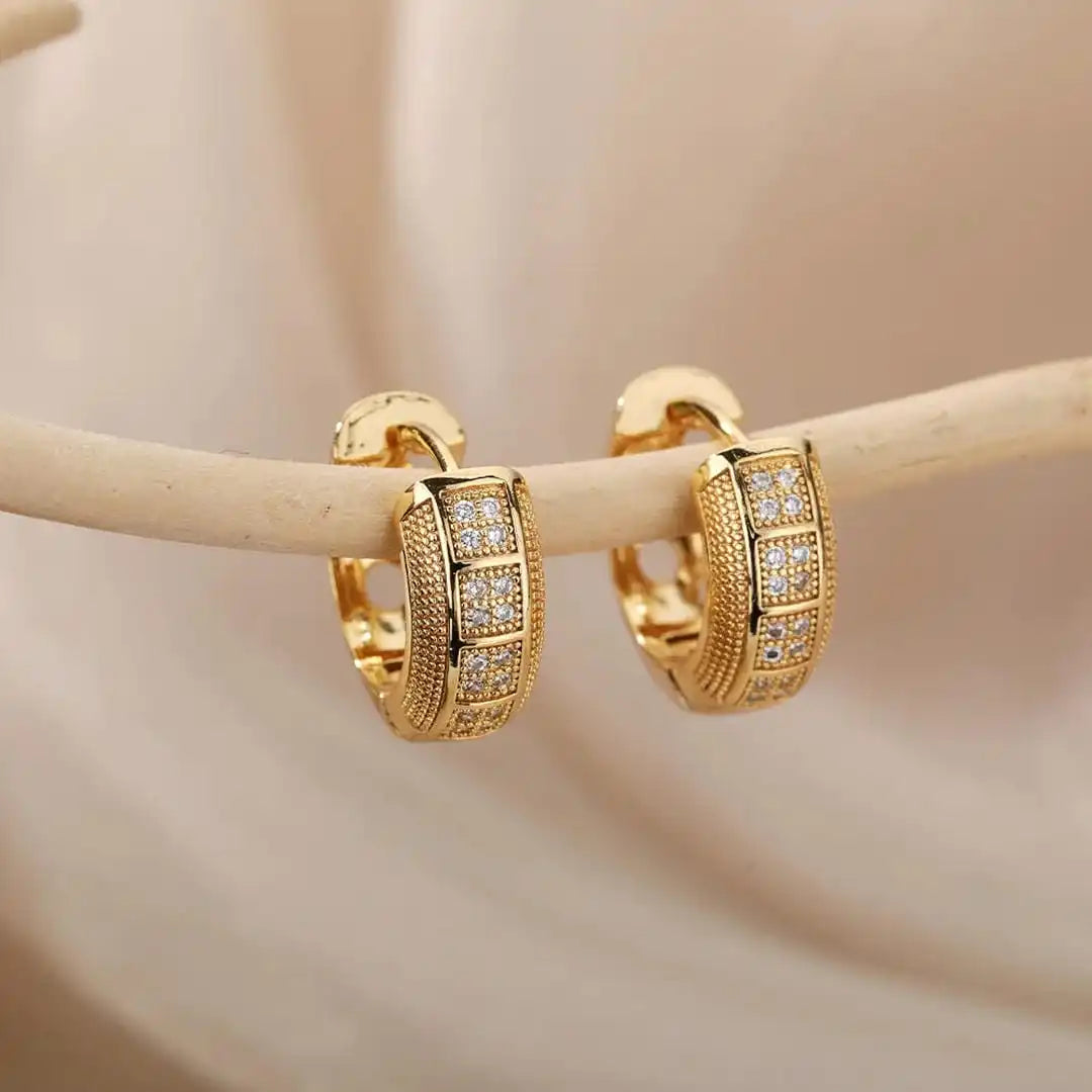 Timeless Hoop Earrings with Cubic Zirconia Accents