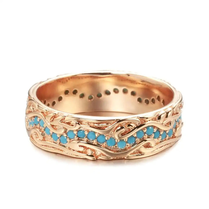 Vintage Rose Gold Turquoise Ring