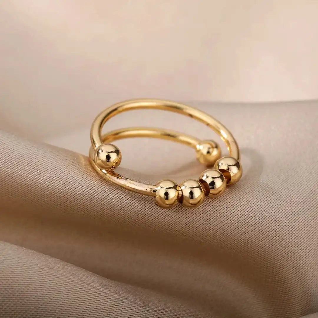 Anxiety-Reducing Beaded Ring for Stress Relief
