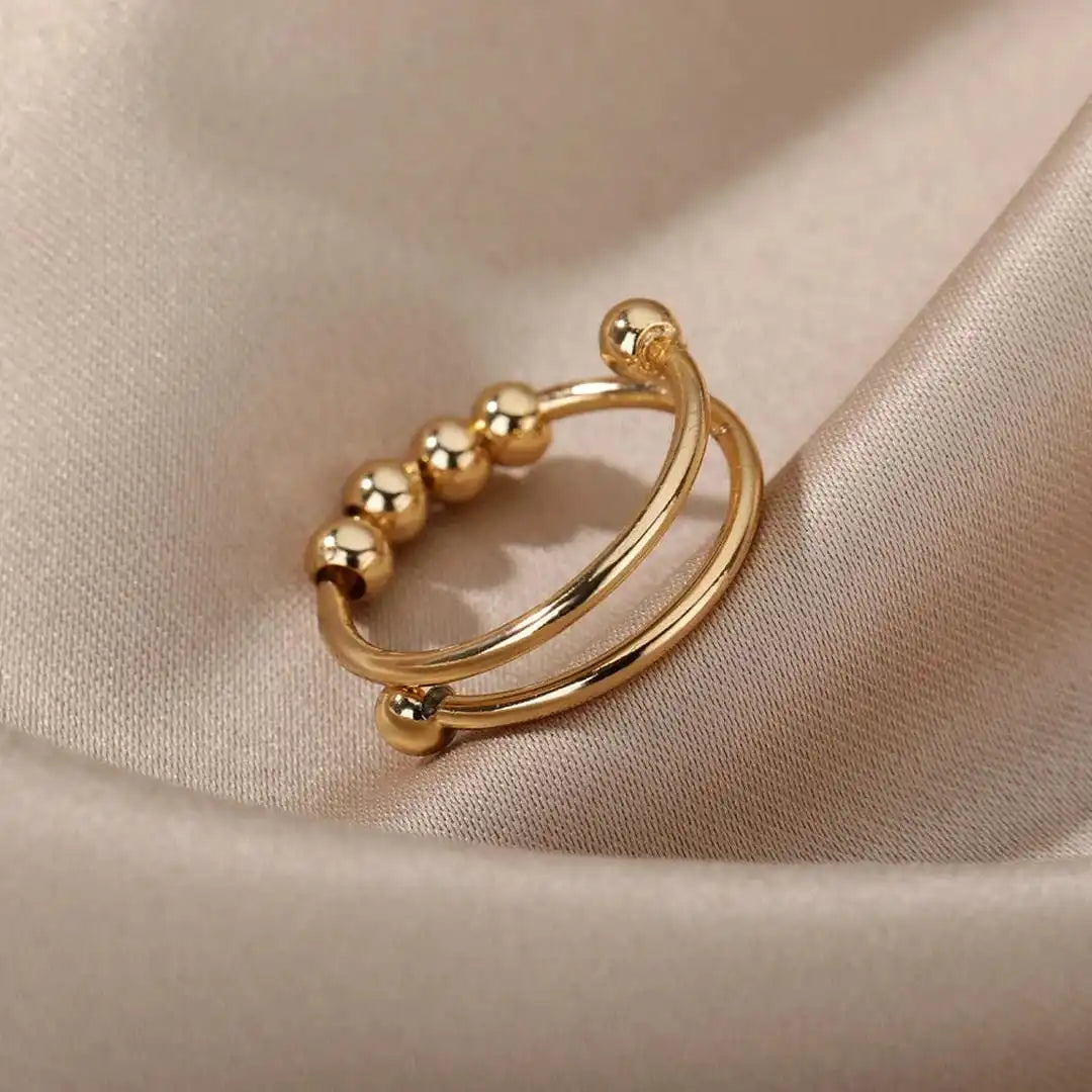Anxiety-Reducing Beaded Ring for Stress Relief