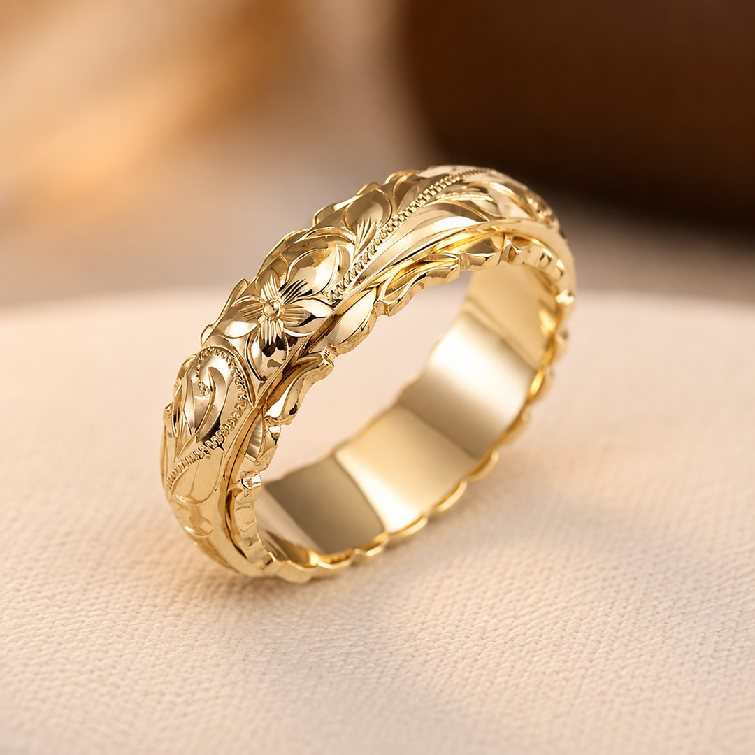 Vintage Floral Gold Ring