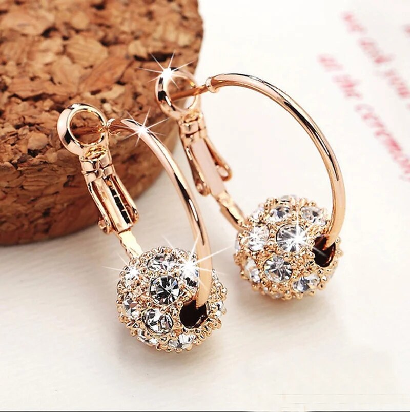Elegant Glimmering Gold Orb Earrings