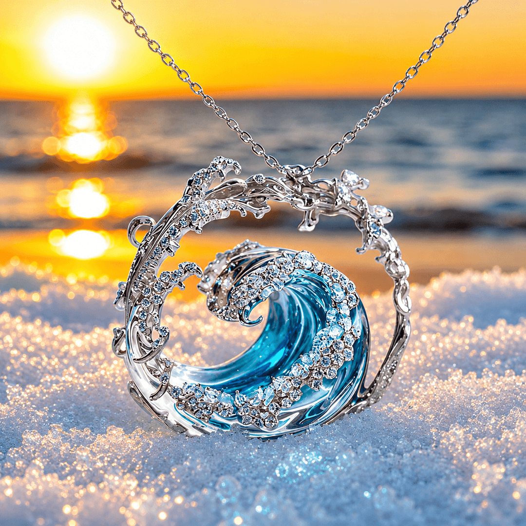 Ocean's Promise White Gold Pendant Necklace