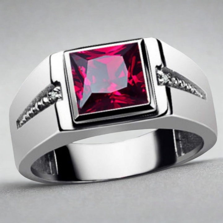 Vintage-Inspired Square Crystal Ring