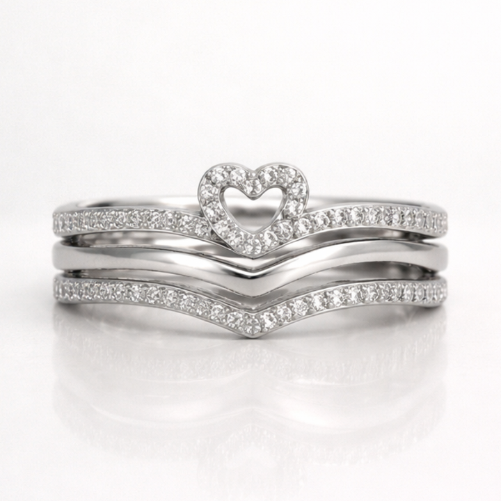 Luminous Heart Wishbone Stacking Bands