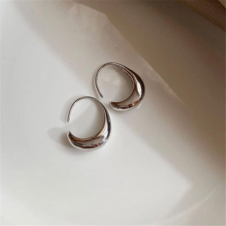 Gold and Silver Oval Hoop Earrings