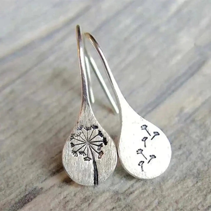 Vintage Floral Silver Earrings