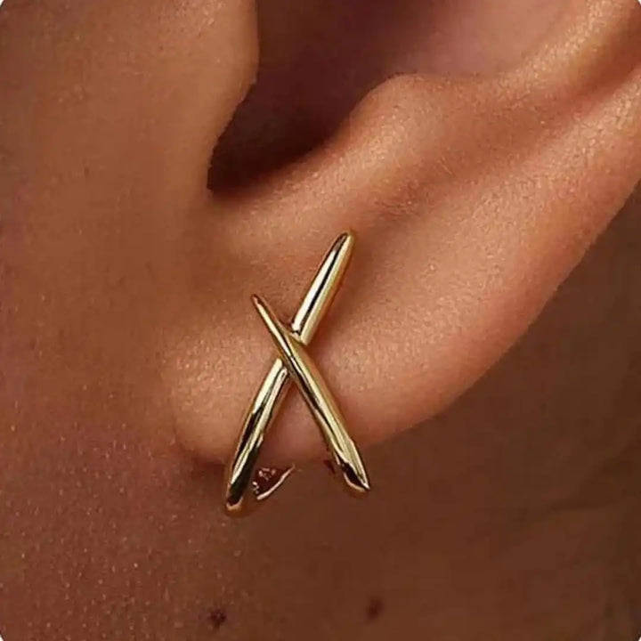 Timeless Golden Cross Earrings