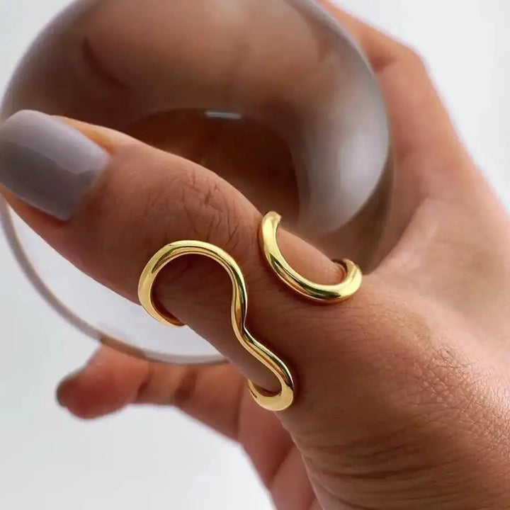 Adjustable Gold Charm Ring