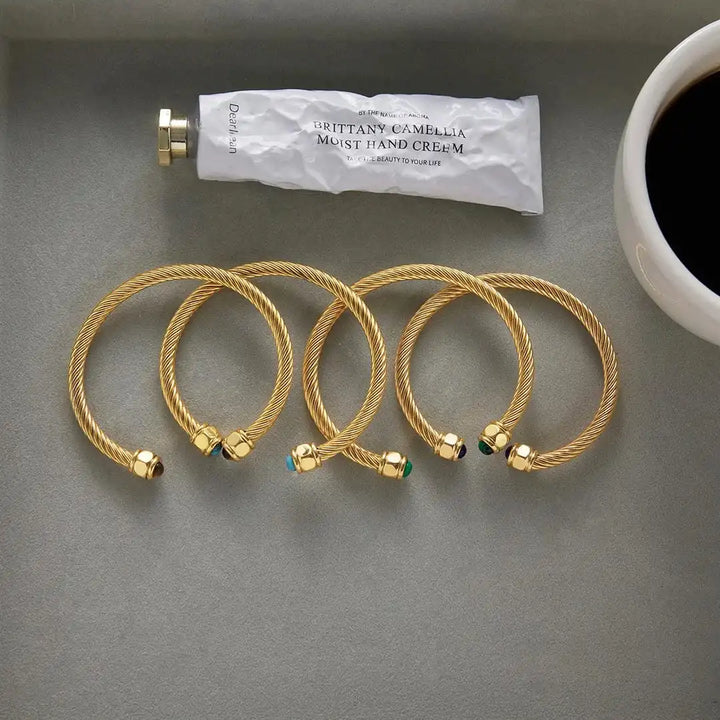 Vintage Gold Adjustable Gemstone Bracelet