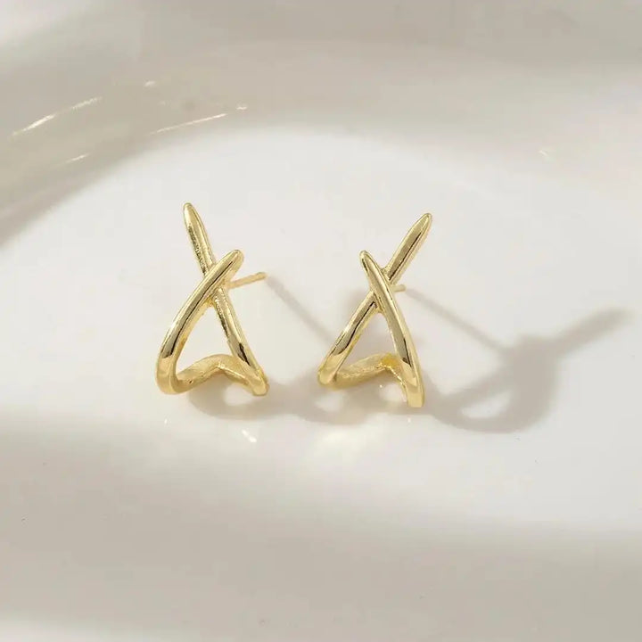 Timeless Golden Cross Earrings