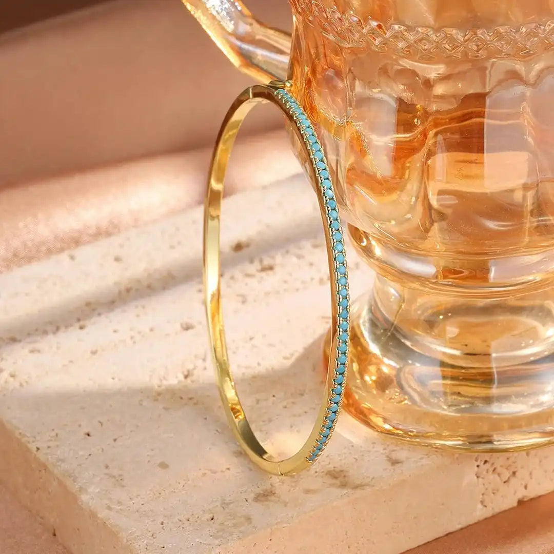 Turquoise and Gold Gemstone Bracelet
