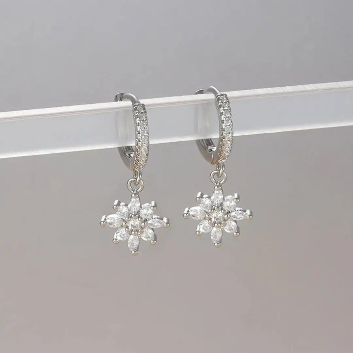 Eternal Crystal Snowflake Drop Earrings