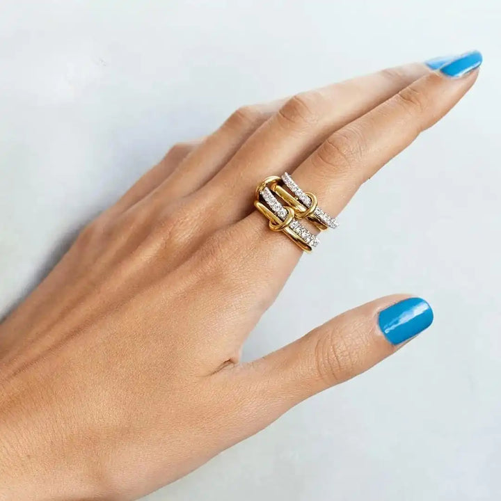 Zirconia Ring Collection with Woven Design