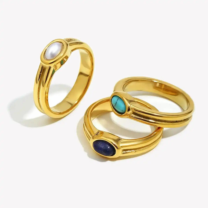 Vintage Gold Natural Stone Ring