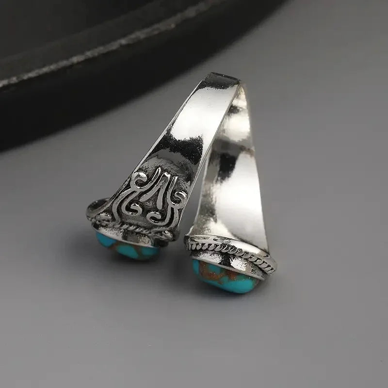 Stylish Vintage Turquoise Cross Ring