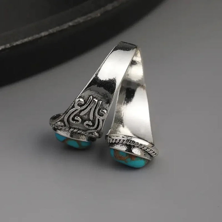 Stylish Vintage Turquoise Cross Ring