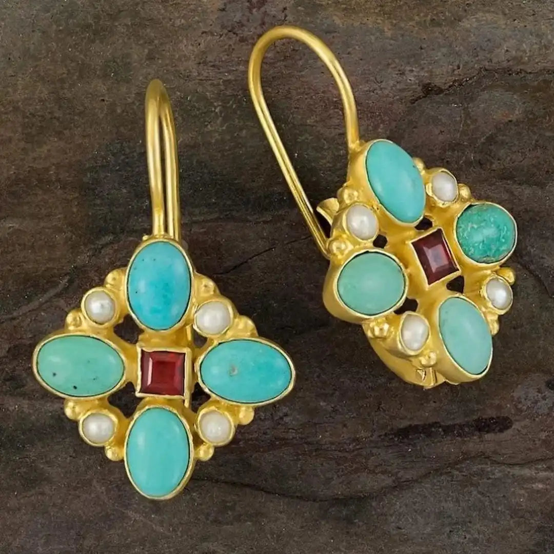 Vintage Pearl Gemstone Earrings