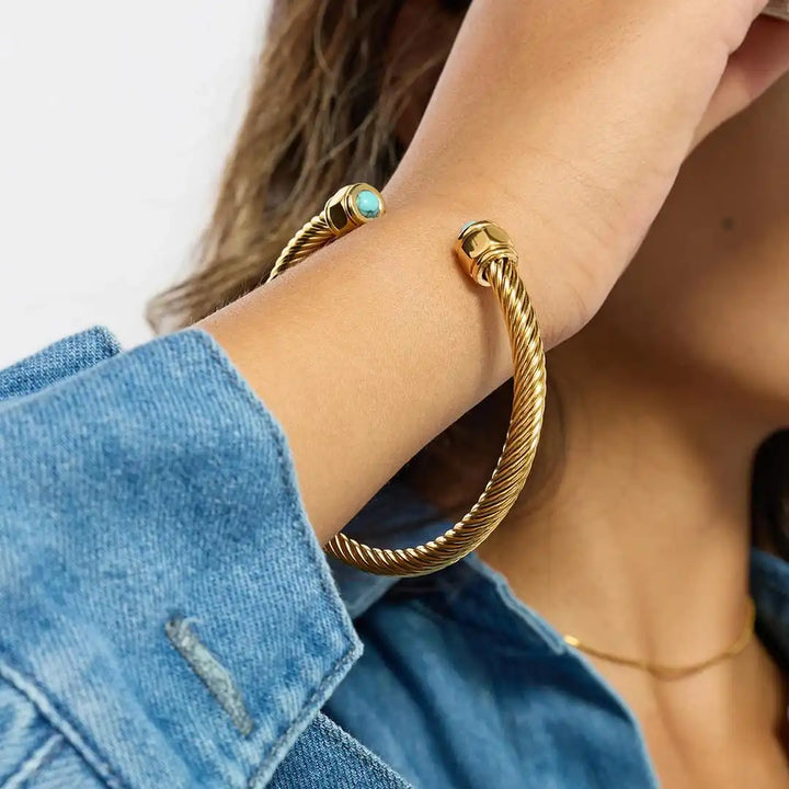 Vintage Gold Adjustable Gemstone Bracelet