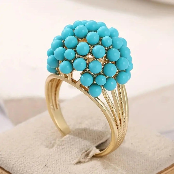 Bohemian Layered Ring Featuring Turquoise Stone Beads