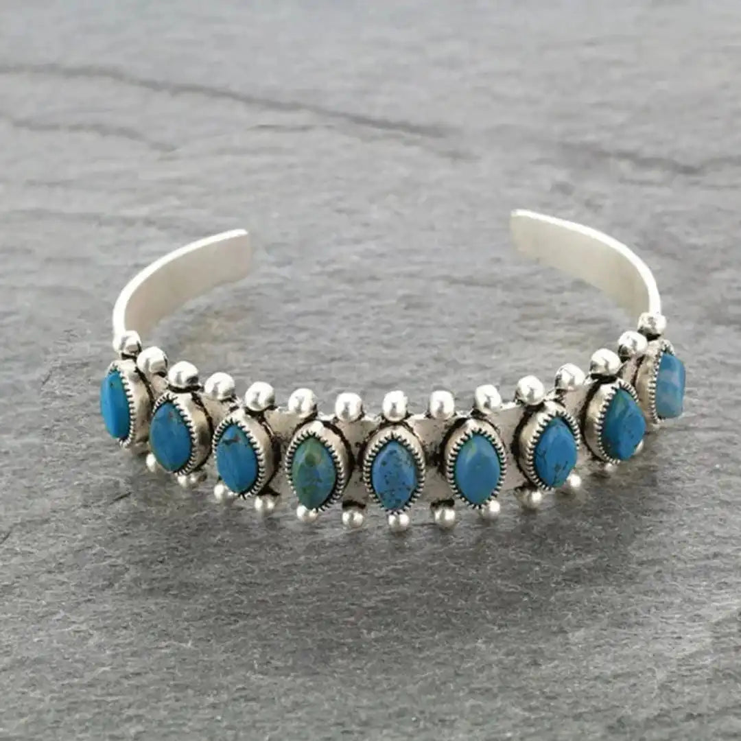 Vintage Tibetan Silver Gemstone Bracelet