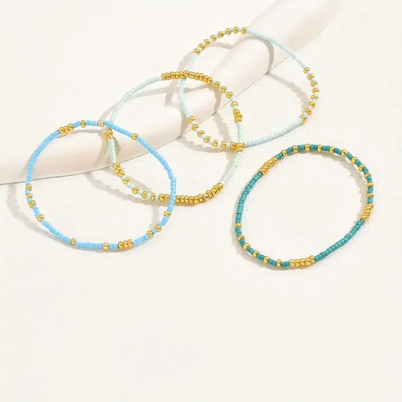 Chic Bohemian Turquoise Bead Bracelet Set
