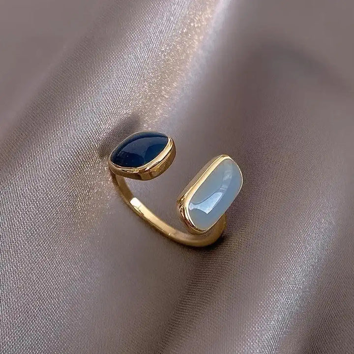 Bohemian Adjustable Ring Featuring a Blue Stone