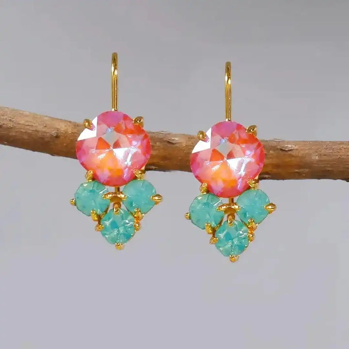 Timeless Gold Rainbow Zircon Earrings