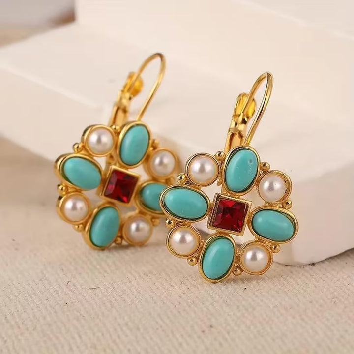 Vintage Pearl Gemstone Earrings