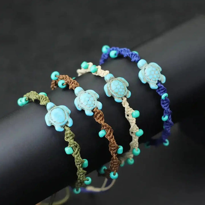 Bohemian-Inspired Beaded Turtle Cord Bracelet